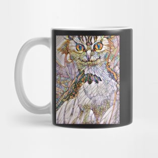 A Cat and An Owl Mosaic Mash-Up Mug